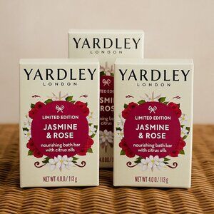3 Yardley® London JASMINE & ROSE Soap LIMITED EDITION 4.0 oz w / Citrus Oils